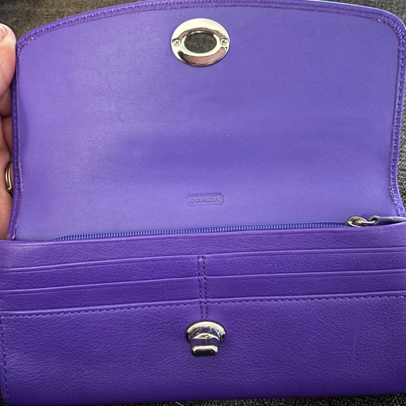 💜 Stunning Coach Purple Leather Satchel & Matching Wallet Set 💜 - Picture 12 of 13